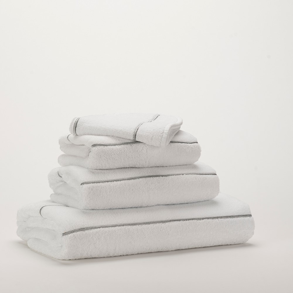 Lara Egyptian Cotton Towels 109 by Designer Abyss & Habidecor in White Silver